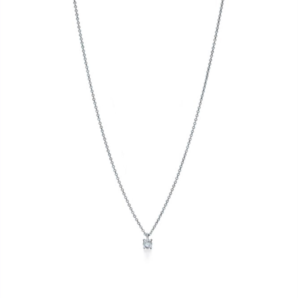 Tiffany & Co. 鉑金蒂芙尼單石鑽石吊墜