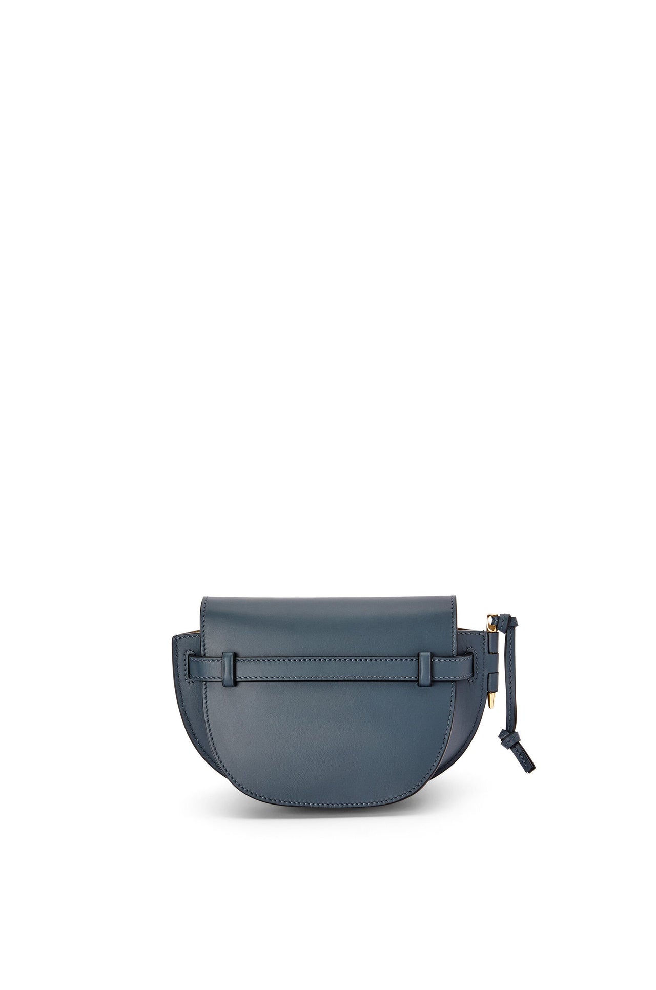 Loewe Mini Gate Dual bag in soft calfskin and jacquard (Colour: Onyx Blue)