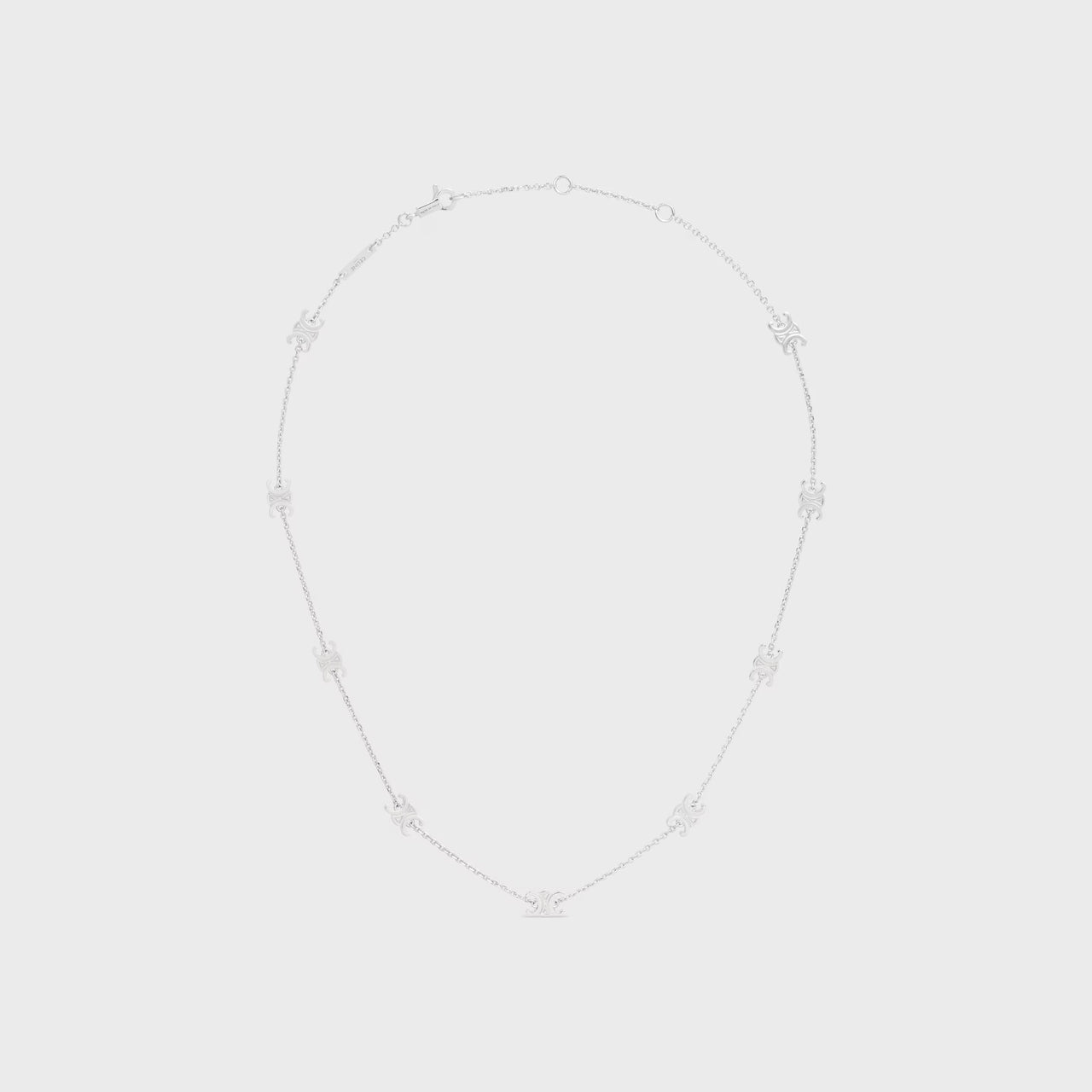 Celine Triomphe Mini Triomphe Necklace In Brass With Rhodium Finish (Silver)