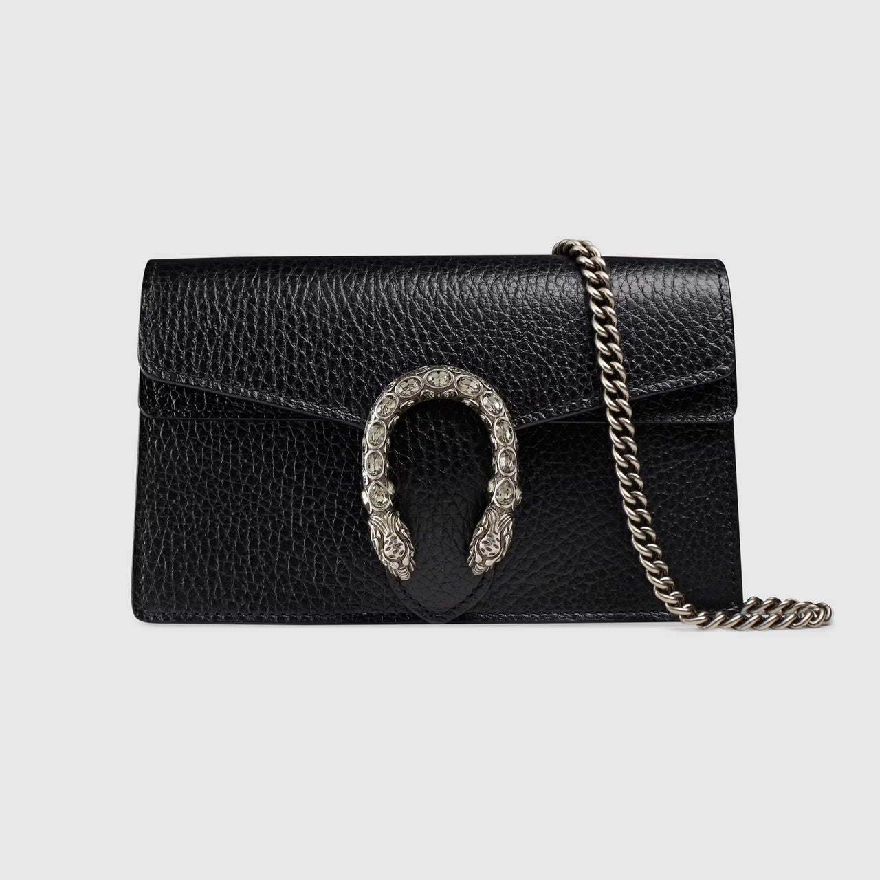 Gucci Dionysus Super Mini Leather Bag (Black Leather)
