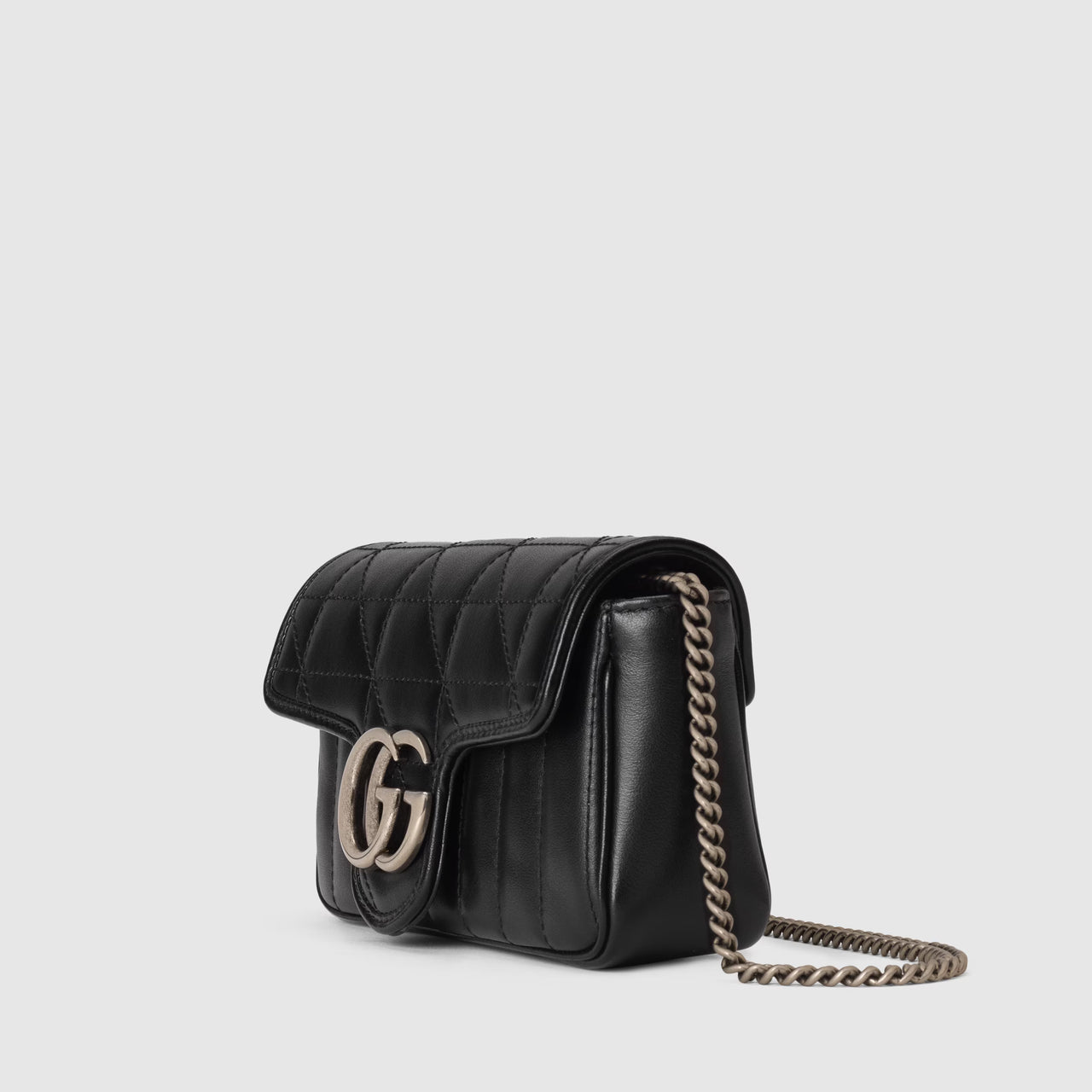 Gucci GG Marmont Super Mini Bag  (Black matelassé leather)