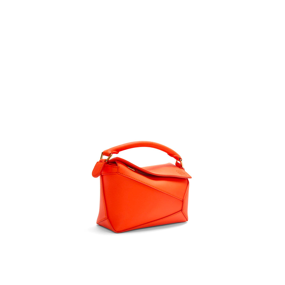 Loewe Mini Puzzle bag in classic calfskin (Vivid Orange)