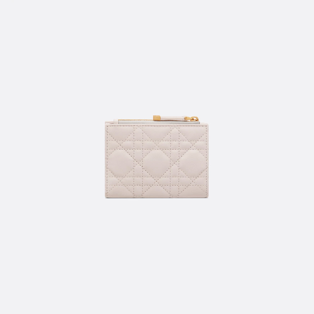 Dior Jolie Dahlia Wallet(Linen Beige Cannage Lambskin)