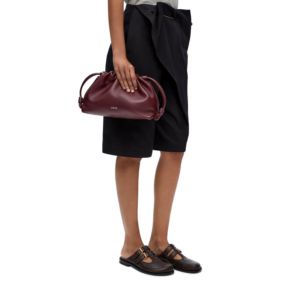 Loewe Medium Flamenco purse in mellow nappa lambskin (Dark Burgundy)