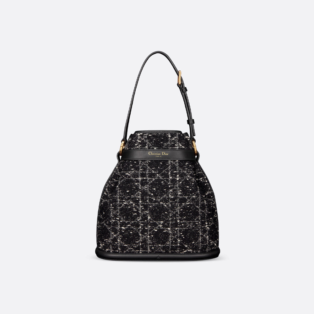 Dior Medium C'est Dior Bag (Black Cannage Tweed)