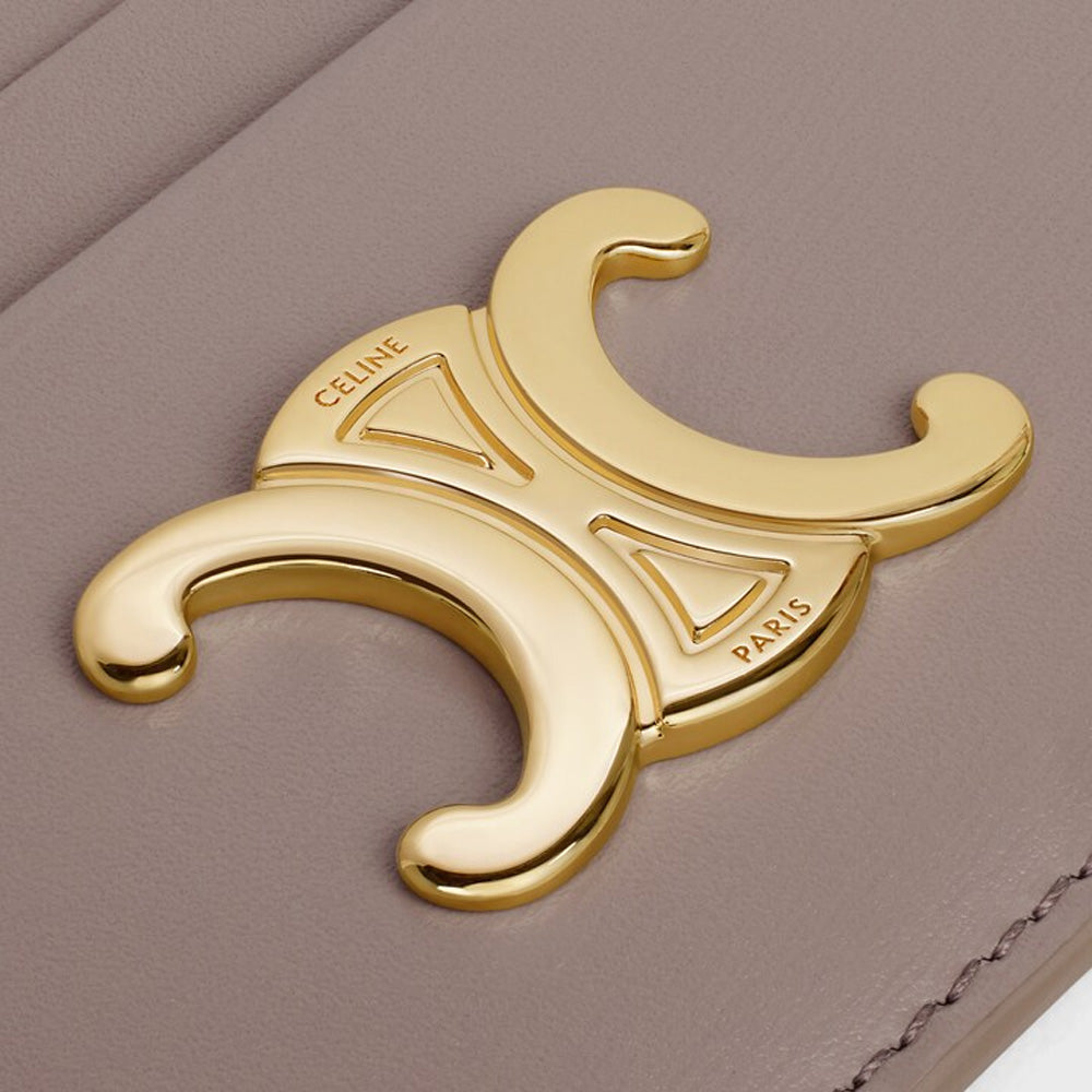 Celine CARD HOLDER TRIOMPHE IN Shiny calfskin (PEBBLE)