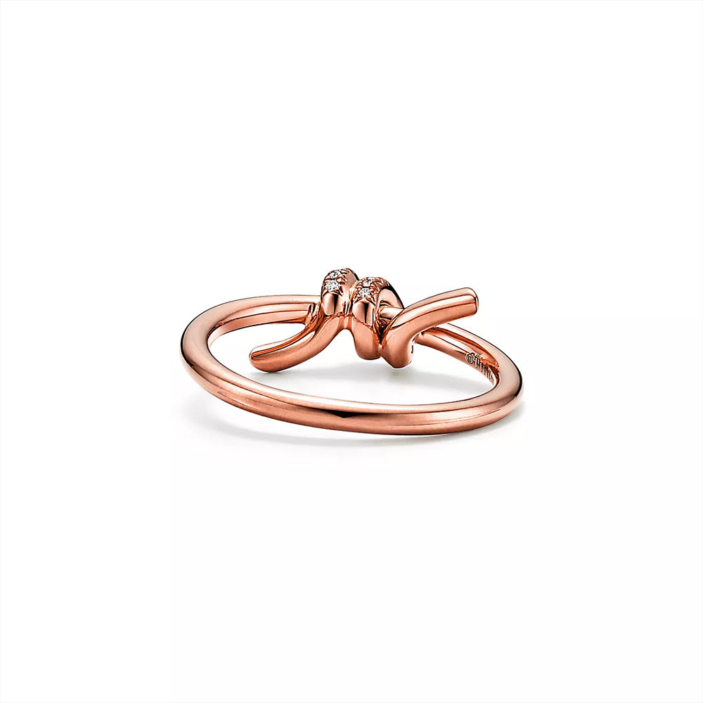 Tiffany & Co. 玫瑰金鑲鑽蒂芬妮結戒指