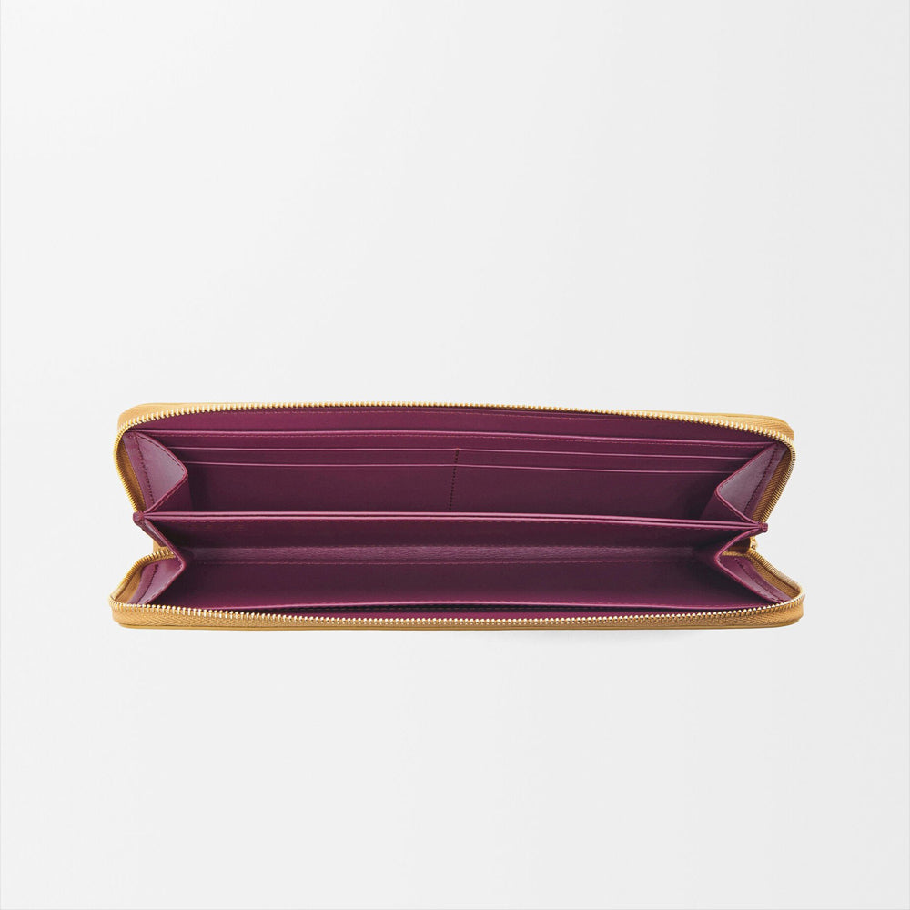 Loewe Knot zip around wallet in shiny nappa calfskin (Sahara/Crimson)