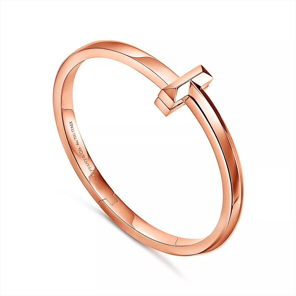 Tiffany & Co. Tiffany T T1 玫瑰金鉸鏈寬手鐲
