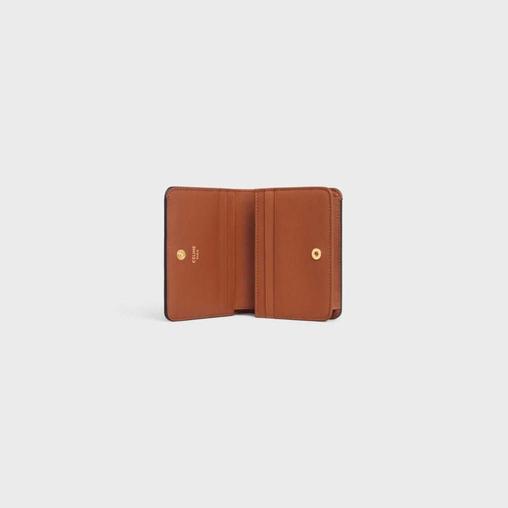Hong Kong Stock - Celine Triomphe Compact Wallet in Triomphe Canvas Tan