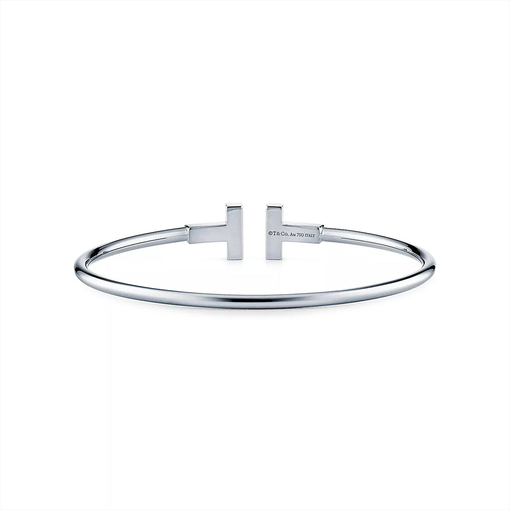 Tiffany & Co. 18k 白金 Tiffany T 線手鍊