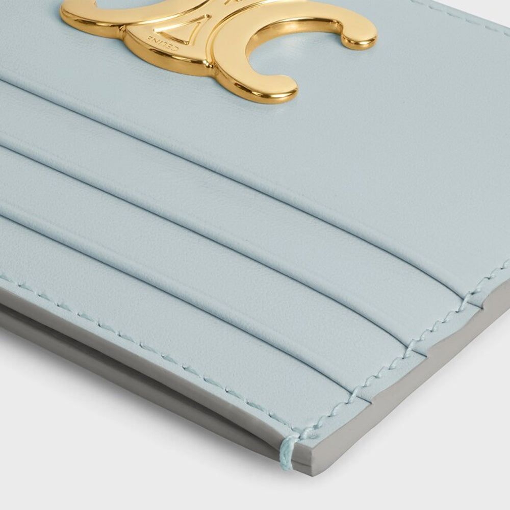 Celine CARD HOLDER TRIOMPHE IN Shiny calfskin (ICE BLUE)
