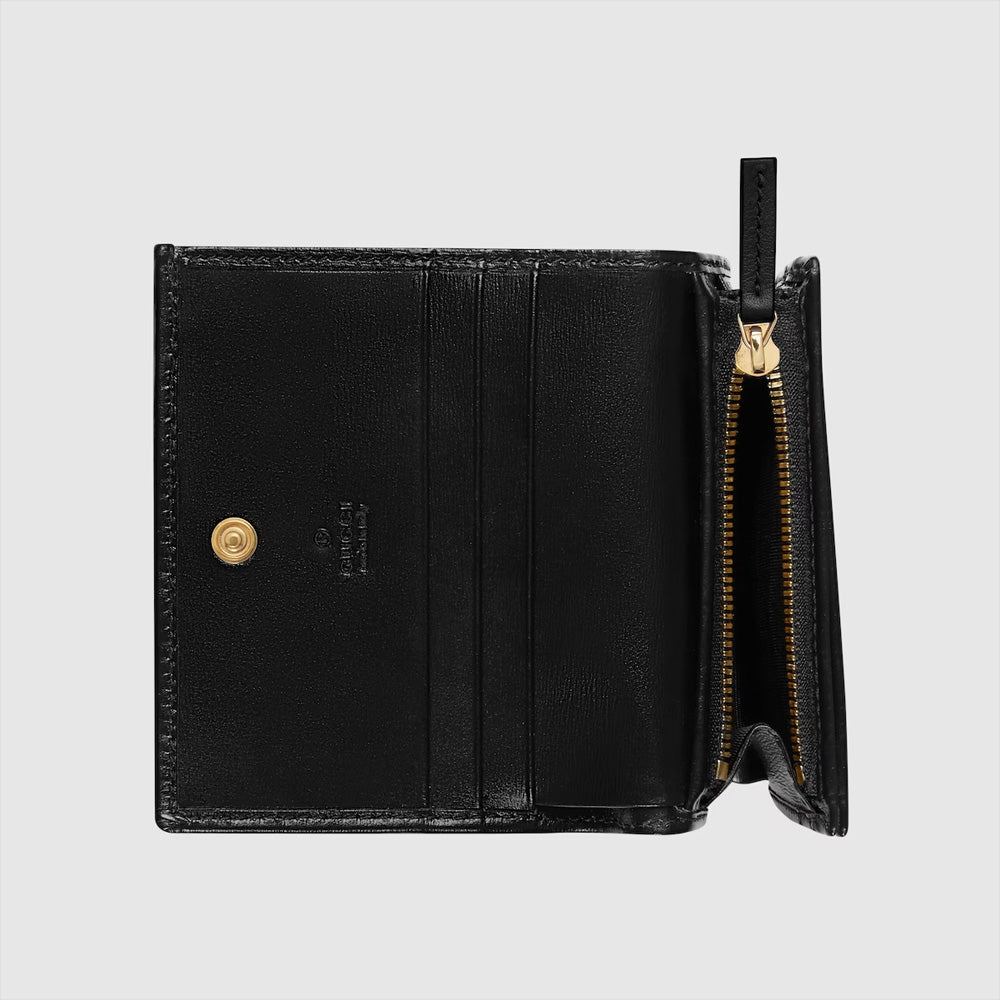 Gucci Horsebit 1955 卡片錢包，採用高級皮革製作，簡約經典款式。