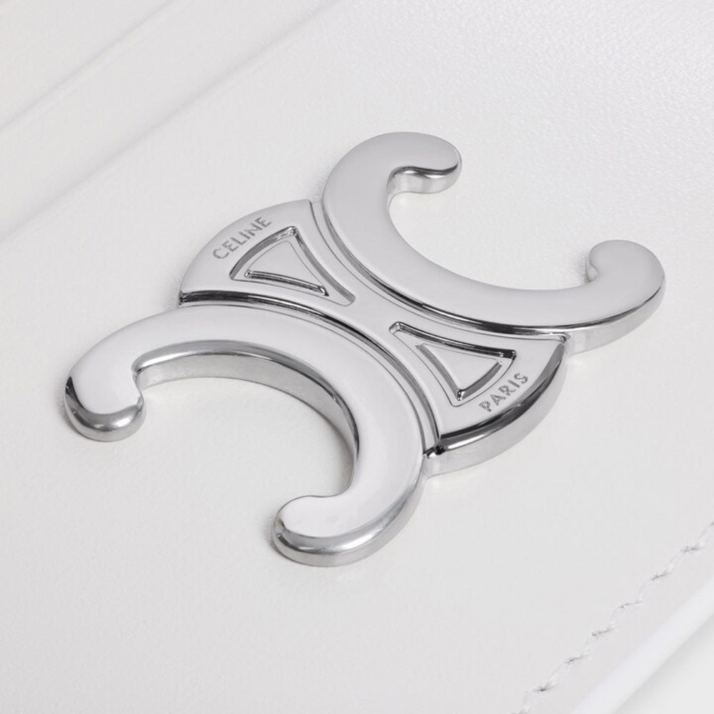 Celine CARD HOLDER TRIOMPHE IN Shiny calfskin (WHITE)