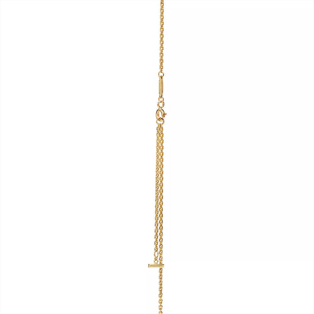 Tiffany & Co. Tiffany T 中型微笑吊墜 18k 金鑲圓形明亮式切割鑽石