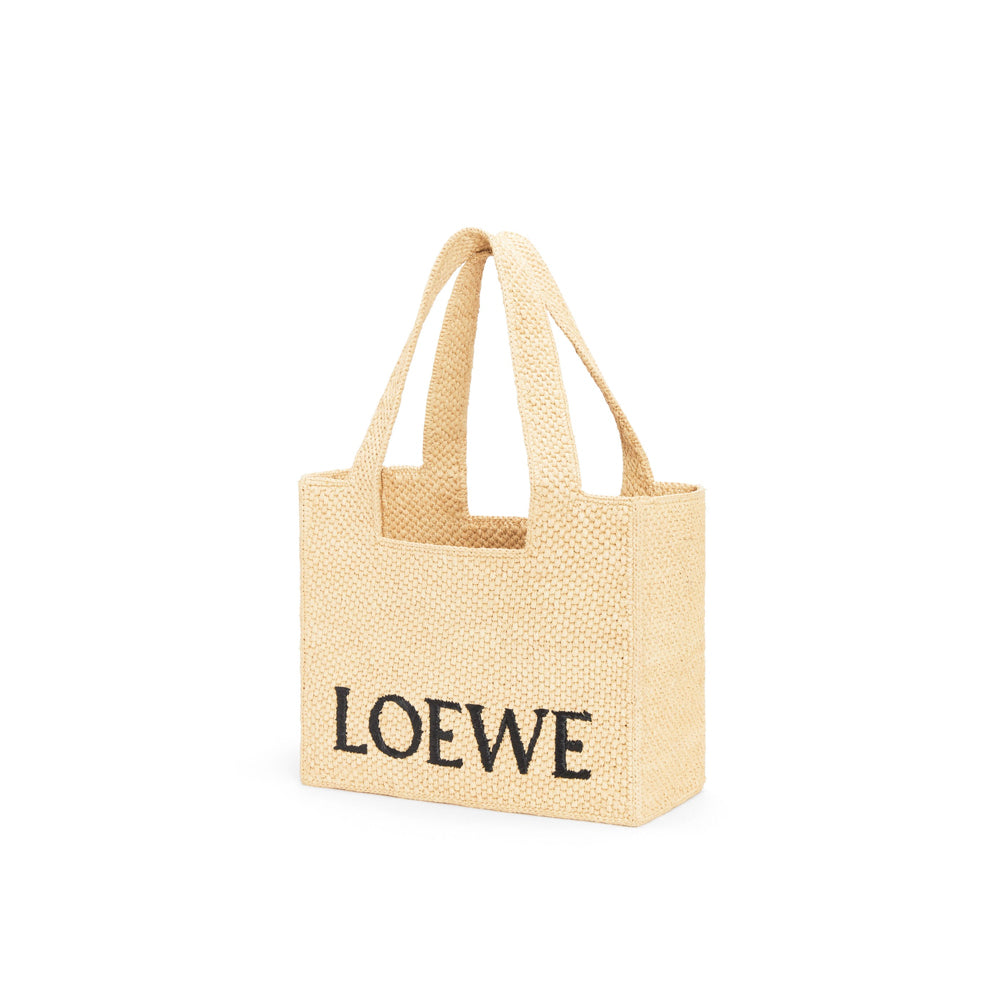 Loewe Medium LOEWE Font tote in raffia (Natural)