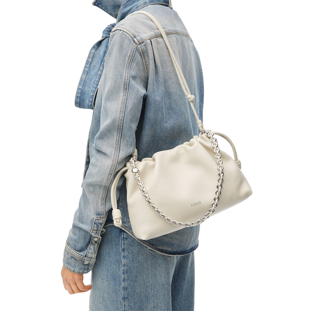 Loewe Medium Flamenco purse in mellow nappa lambskin (Sea Salt)