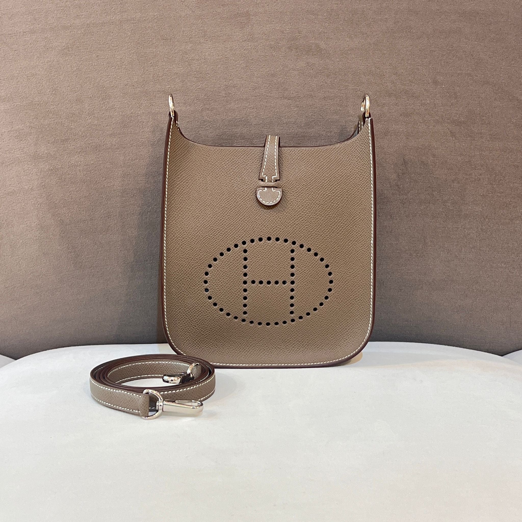 Hong Kong Stock - Hermes Mini Evelyne (Etoupe/Silver)