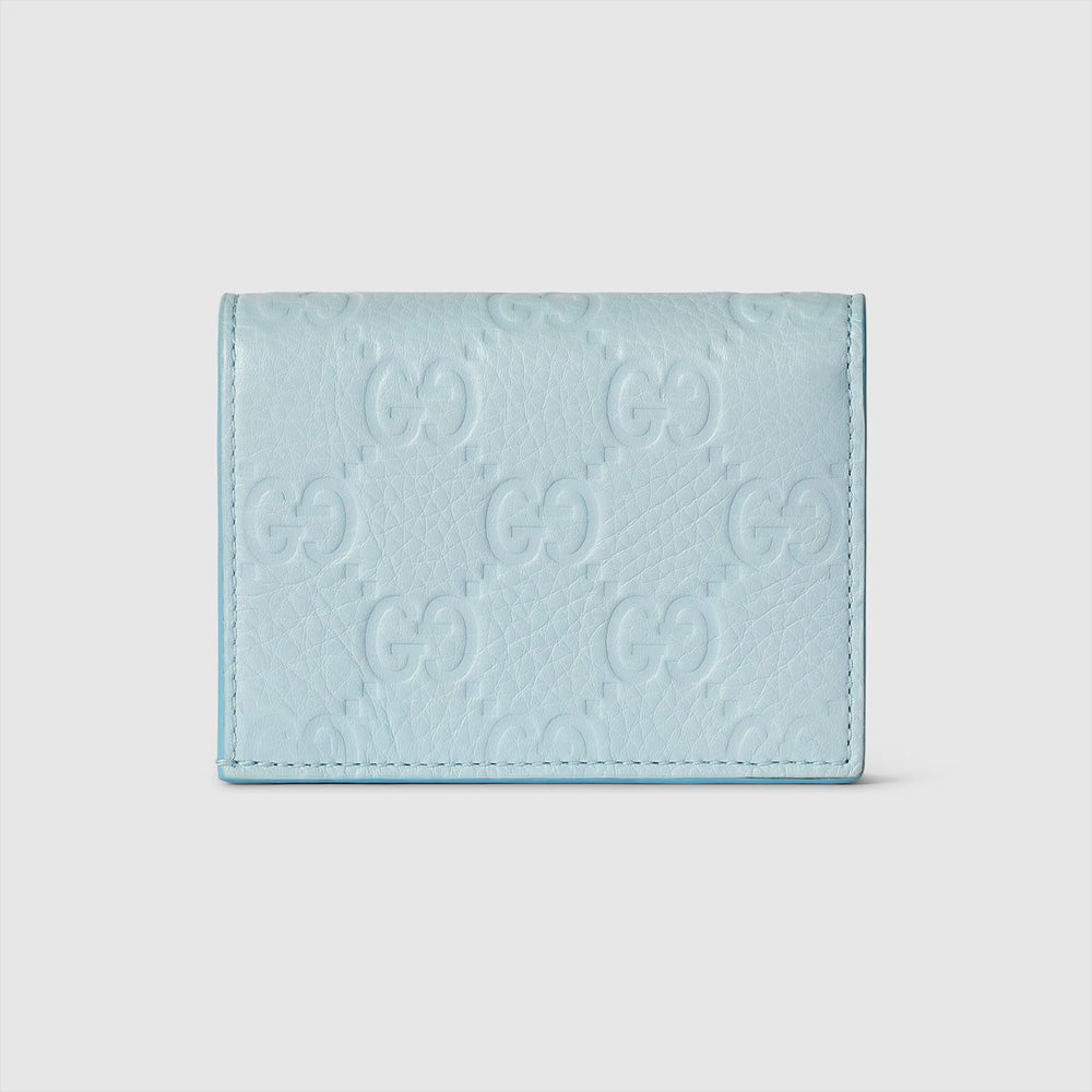 Gucci GG Emblem 迷你錢包，設計小巧輕便，配有品牌雙G標誌。