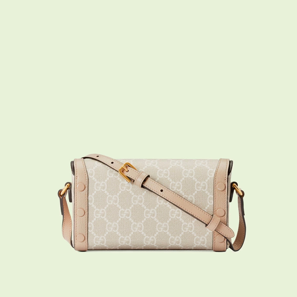 Hong Kong Stock - Gucci Horsebit 1955 mini bag (Beige and white GG Supreme canvas)