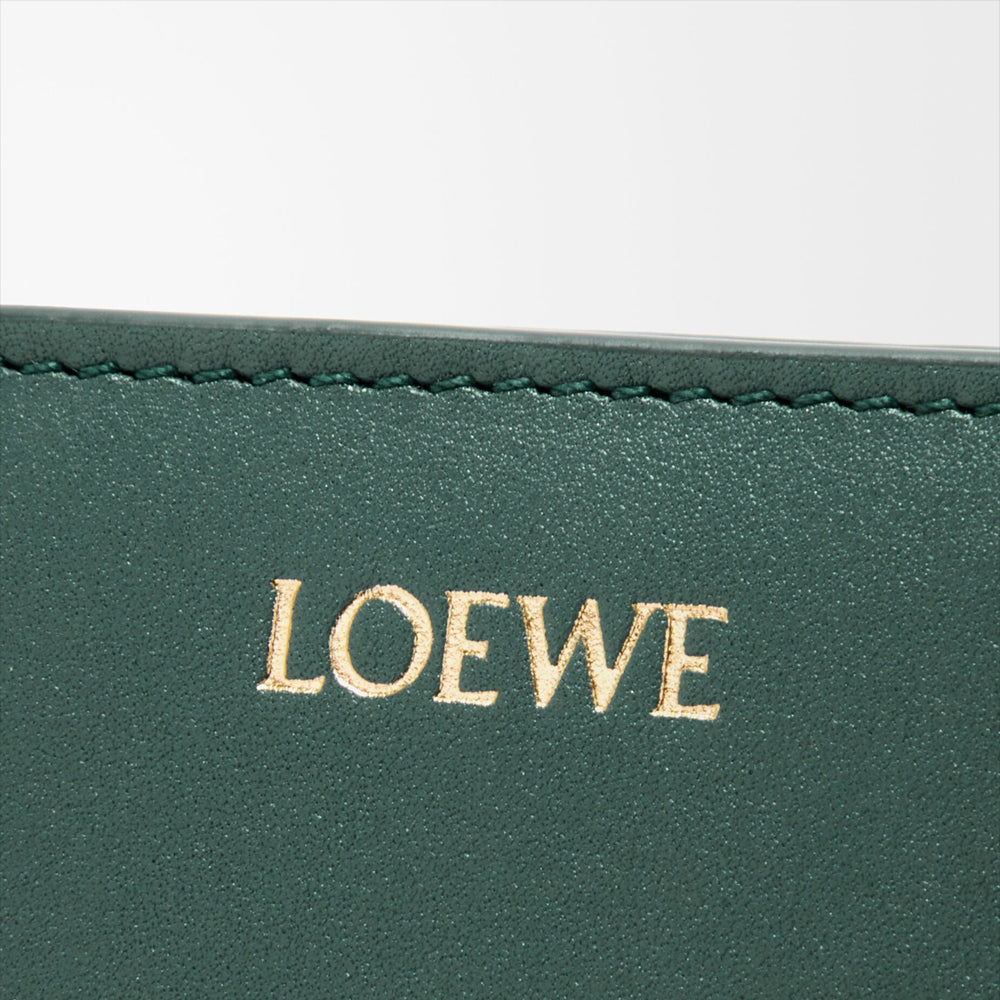 Loewe Knot compact wallet in shiny nappa calfskin (Vetiver/Water)