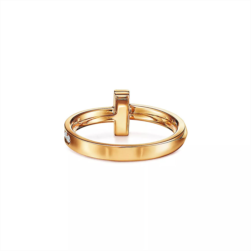 Tiffany & Co. Tiffany T T1 黃金鑲鑽戒指，2.5 毫米