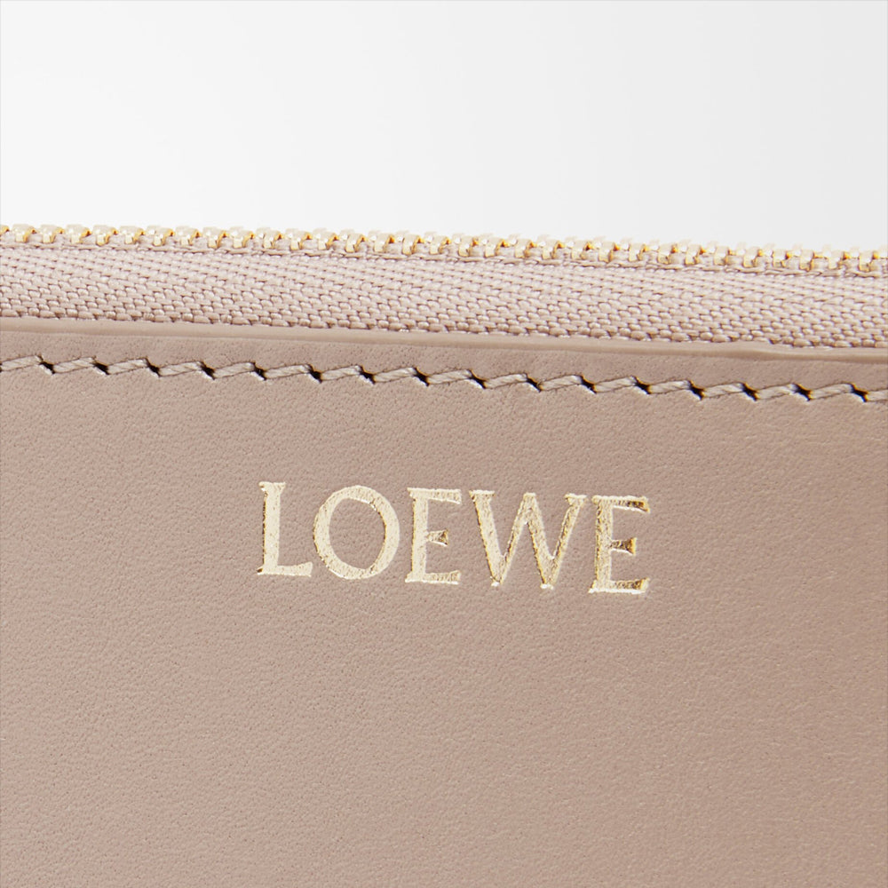 Loewe Knot zip around wallet in shiny nappa calfskin (Sand/Tropical Green)