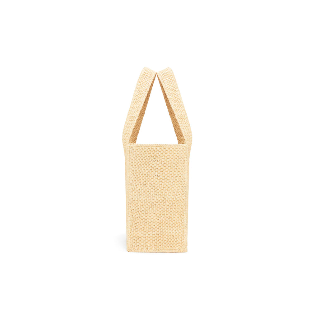 Loewe Medium LOEWE Font tote in raffia (Natural)