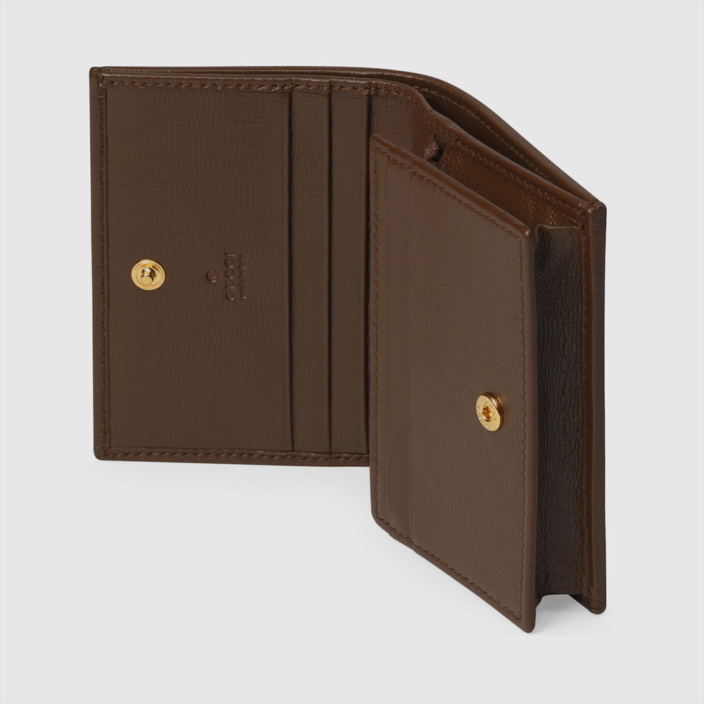 Gucci Horsebit 1955 卡片錢包，採用高級皮革製作，簡約經典款式。