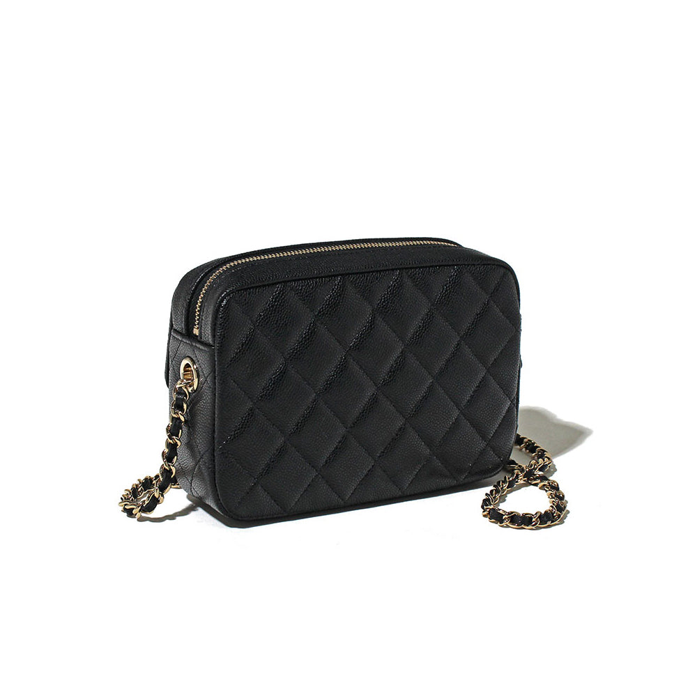 Hong Kong Stock - Chanel Black Calfskin Mini Camera Bag with Chain AP4425