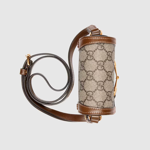 Hong Kong Stock - Gucci Horsebit 1955 mini bag (Beige and ebony GG supreme canvas)