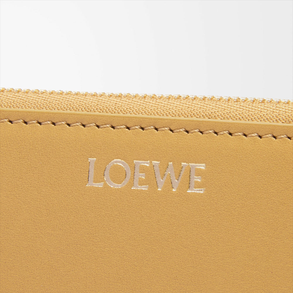 Loewe Knot zip around wallet in shiny nappa calfskin (Sahara/Crimson)