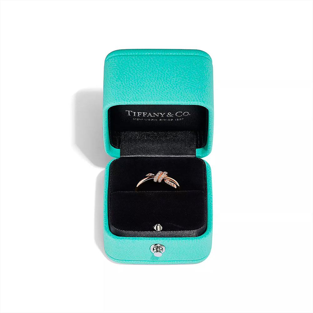 Tiffany & Co. 玫瑰金鑲鑽蒂芬妮結戒指