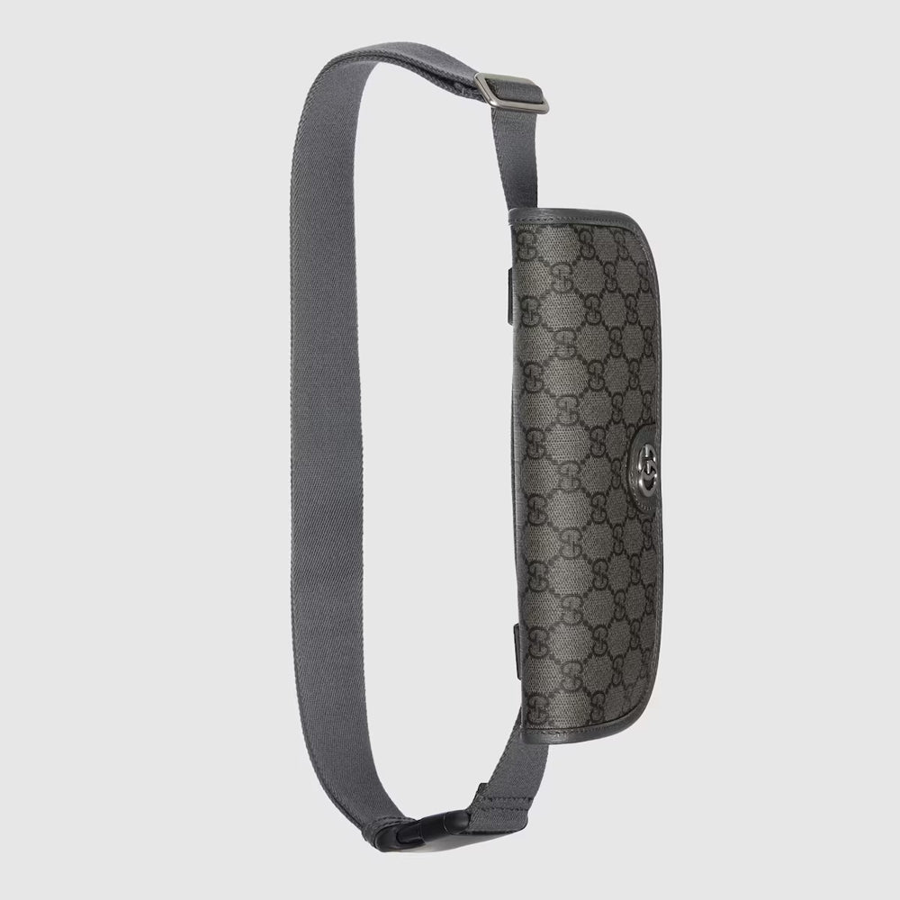 Gucci Ophidia GG Small Belt Bag (Grey and black GG Supreme