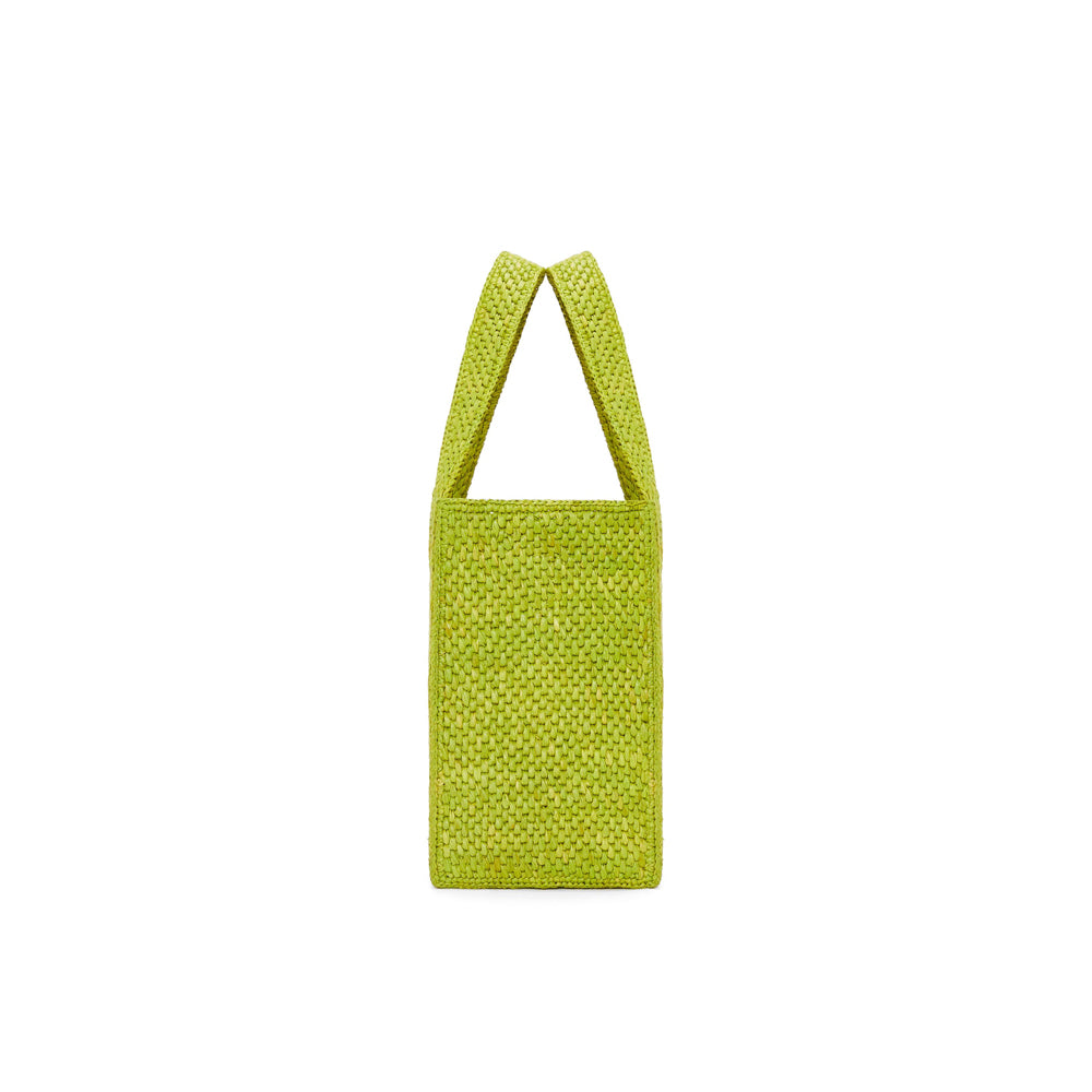 Loewe Medium LOEWE Font Tote in raffia (Meadow Green)
