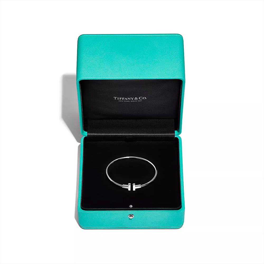 Tiffany & Co. 18k 白金 Tiffany T 線手鍊