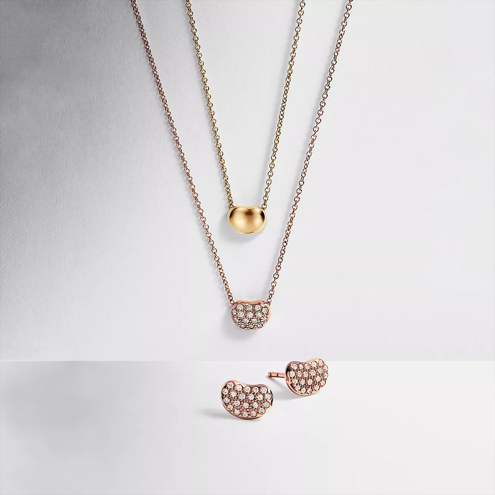 Tiffany & Co. Elsa Peretti® Bean 設計玫瑰金密鑲鑽石吊墜，6.5 毫米