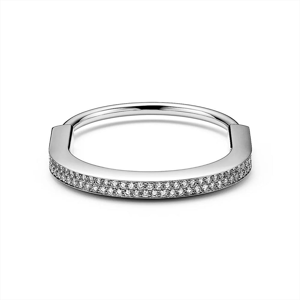 Tiffany & Co. Tiffany Lock 白金密鑲鑽石手鐲