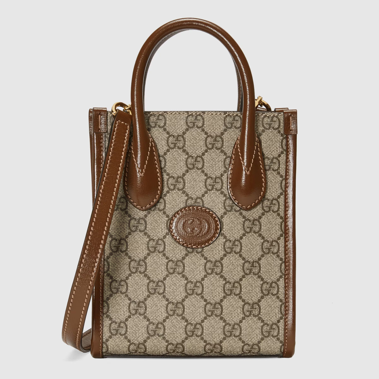 Gucci Mini Tote Bag with Interlocking G (Beige and Ebony)