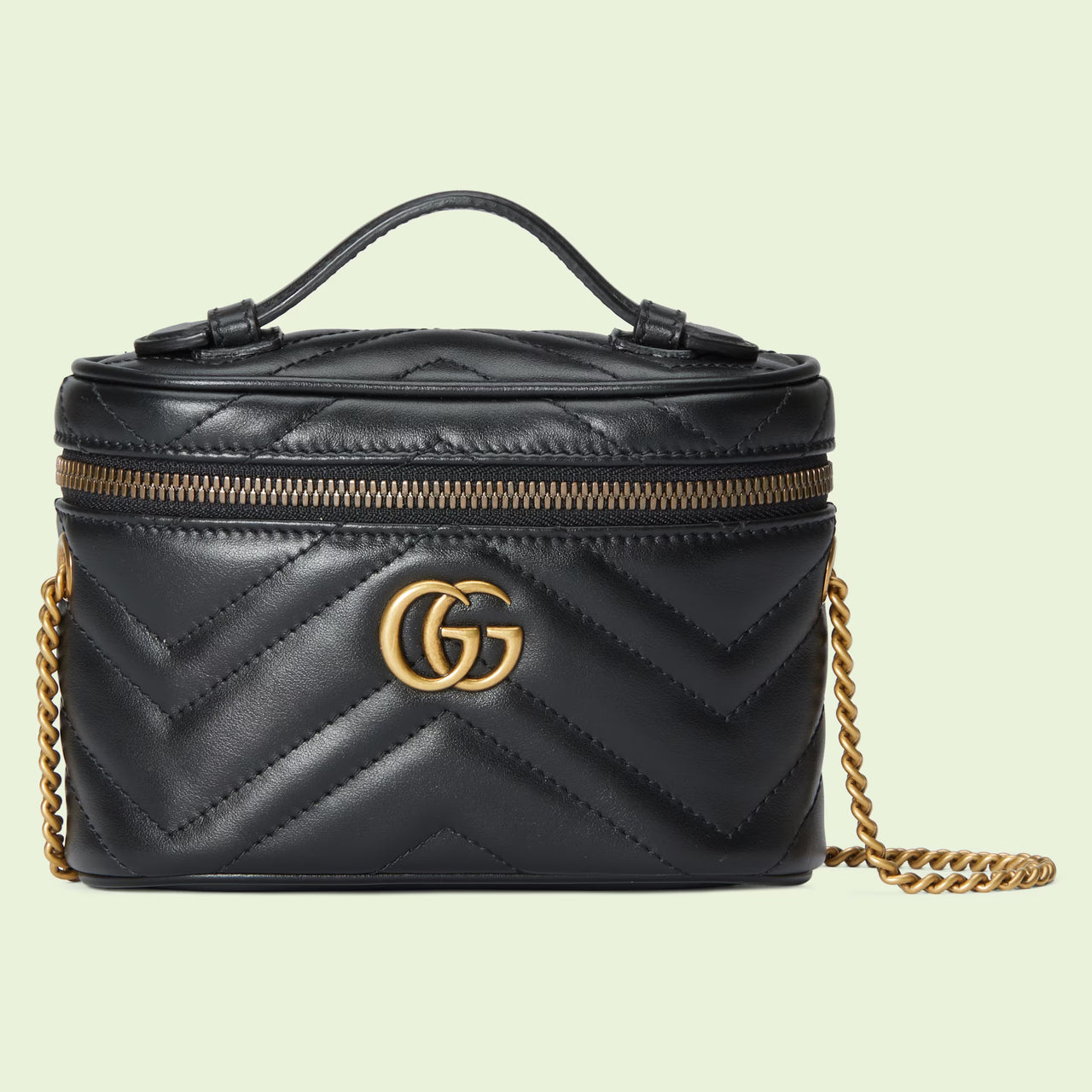 Gucci GG Marmont Mini Top Handle Bag (Black)