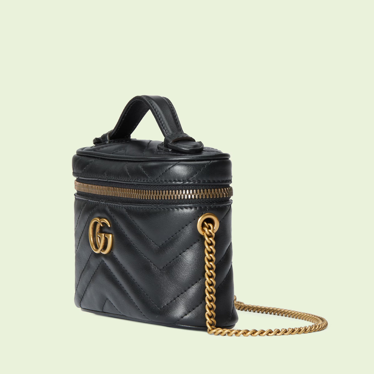 Gucci GG Marmont Mini Top Handle Bag (Black)