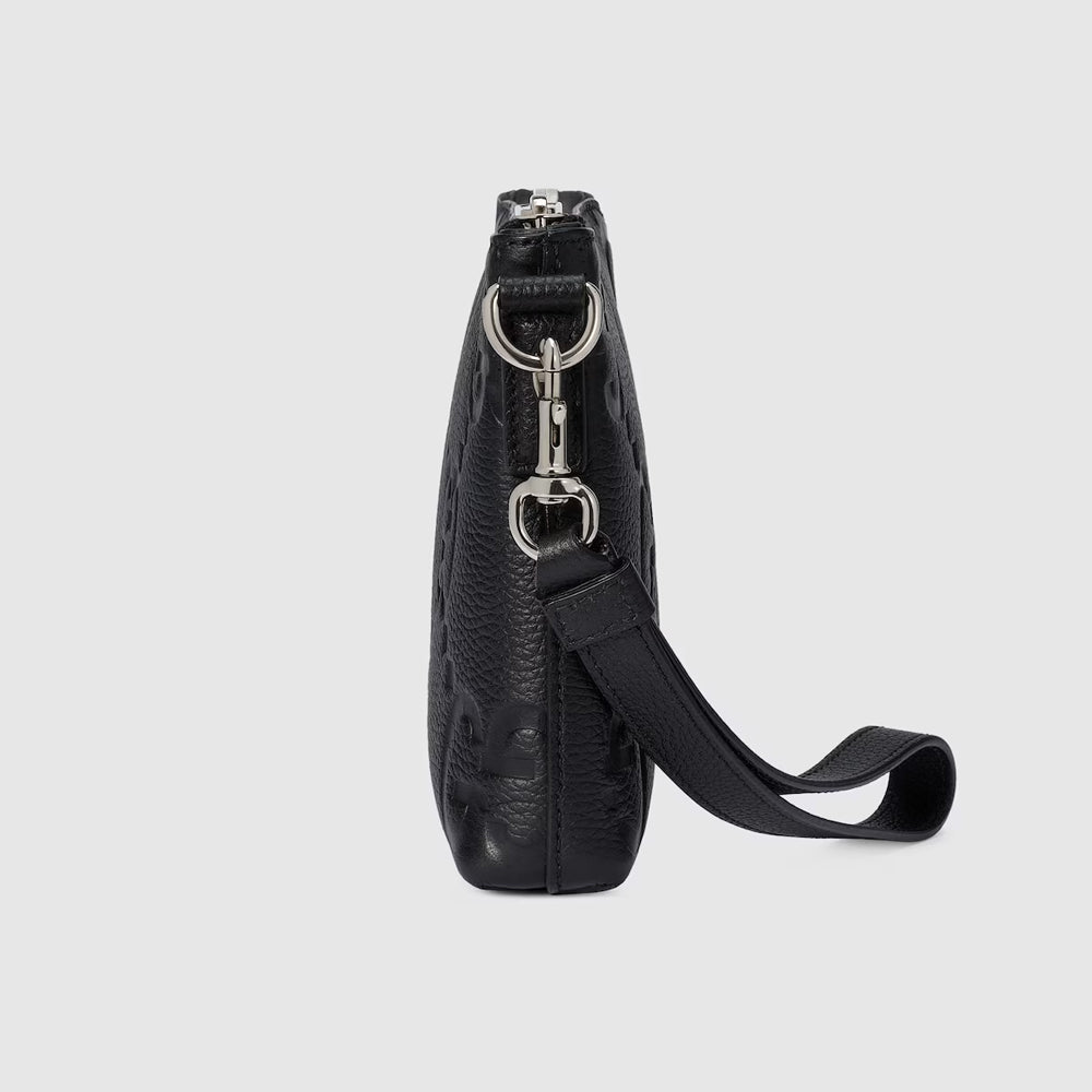Gucci Jumbo GG Small Messenger Bag (Black leather)