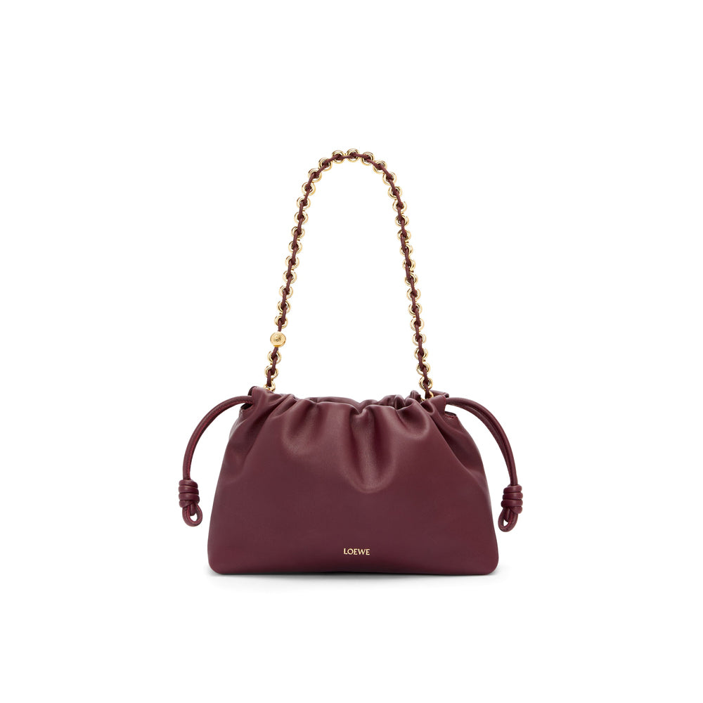 Loewe Medium Flamenco purse in mellow nappa lambskin (Dark Burgundy)