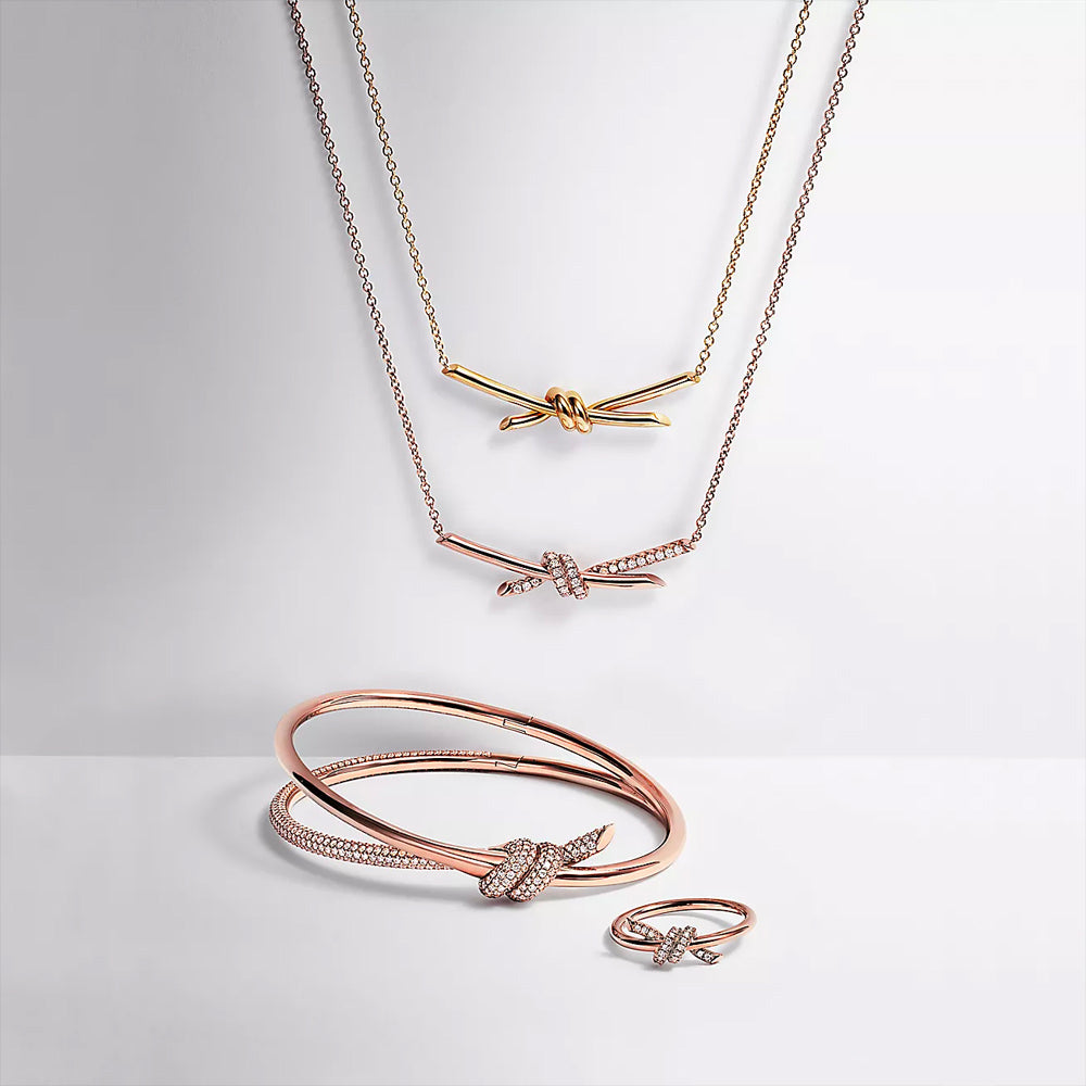 Tiffany & Co. 玫瑰金鑲鑽蒂芬妮結戒指