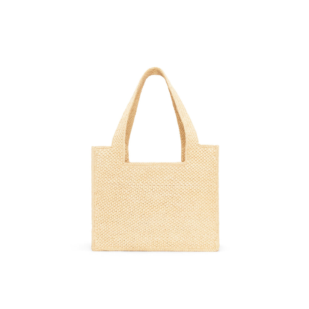 Loewe Medium LOEWE Font tote in raffia (Natural)