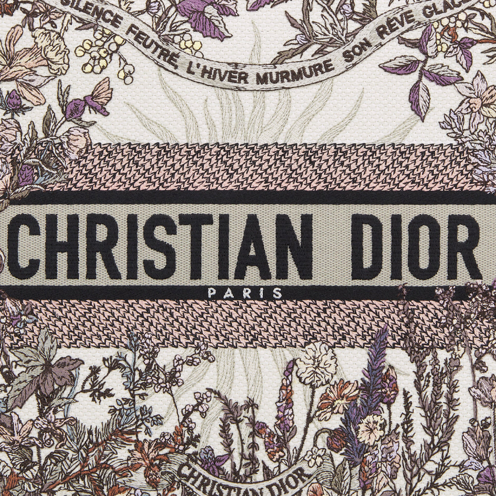 Dior Medium Dior Book Tote (Ecru Multicolor Dior 4 Saisons Hiver Soleil Embroidery)