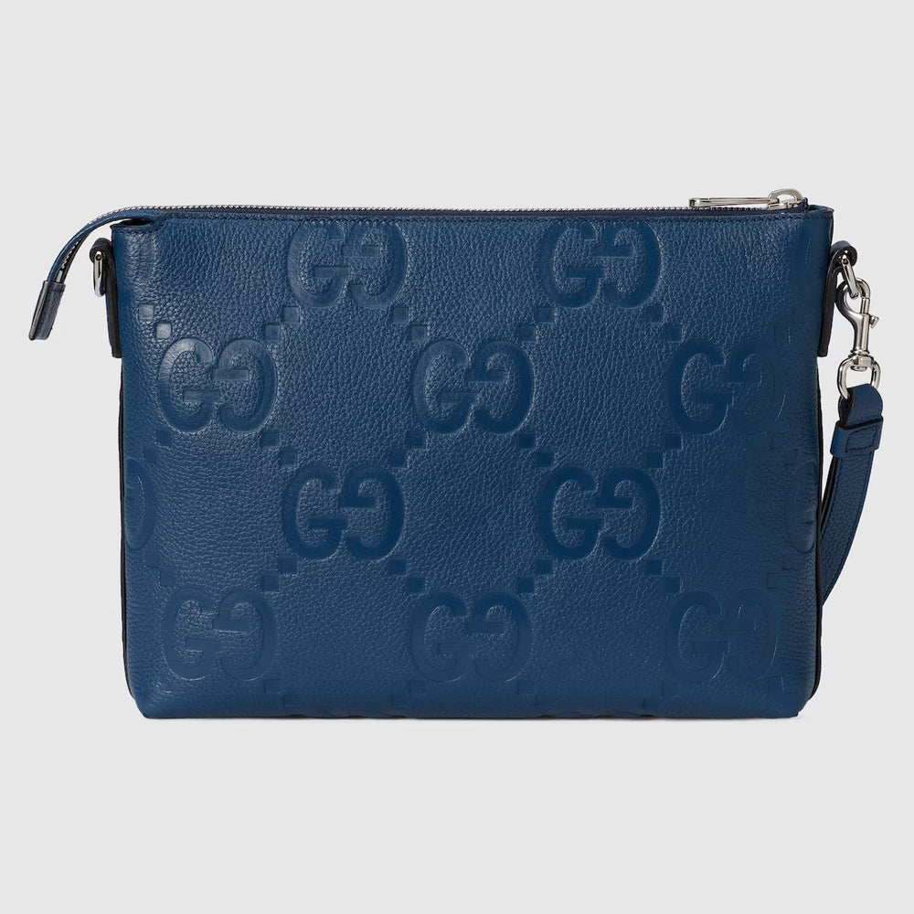Gucci Jumbo GG Medium Messenger Bag (Blue jumbo GG leather)