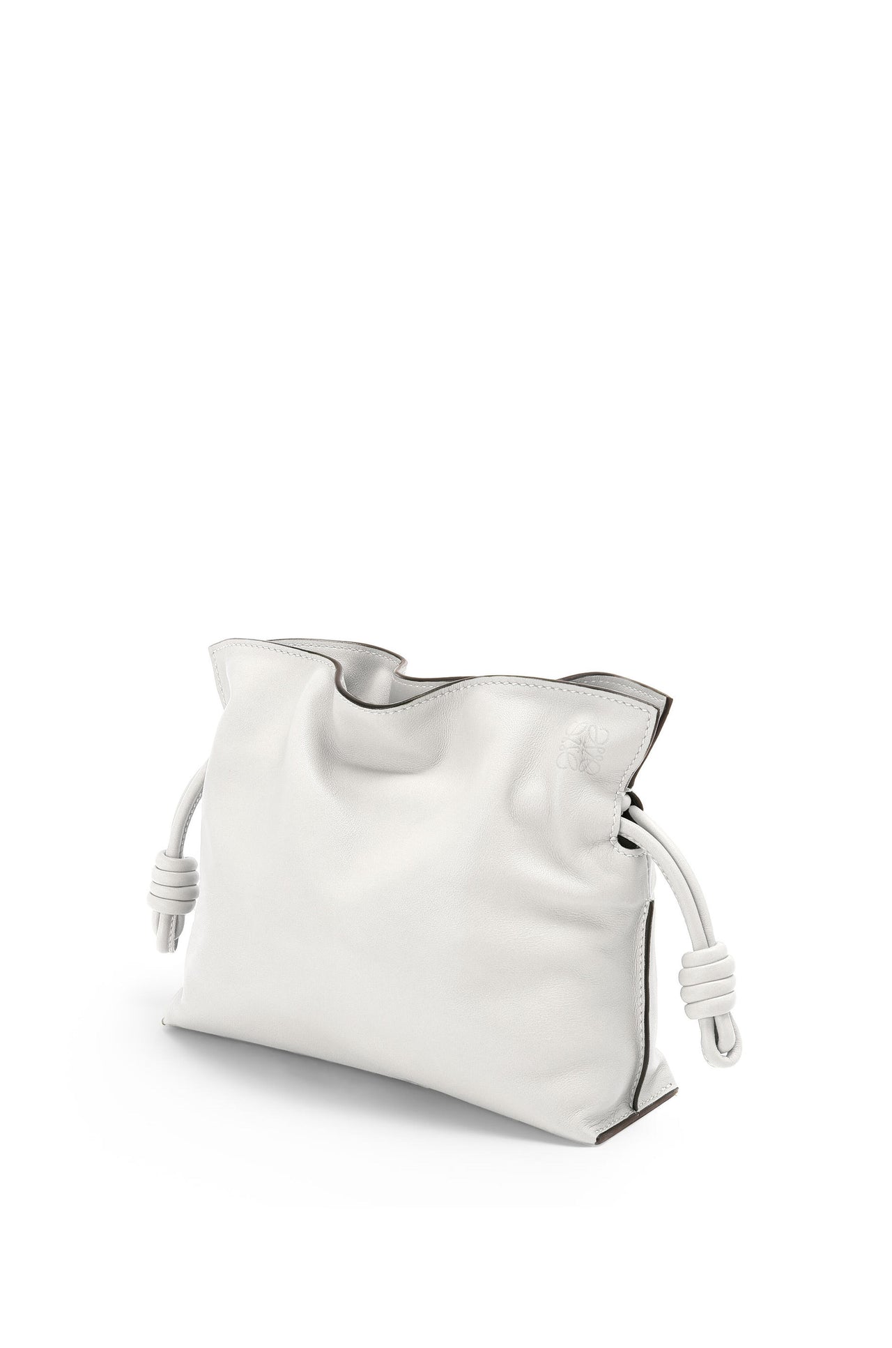 Loewe Mini Flamenco clutch in nappa calfskin (Colour: Soft White)