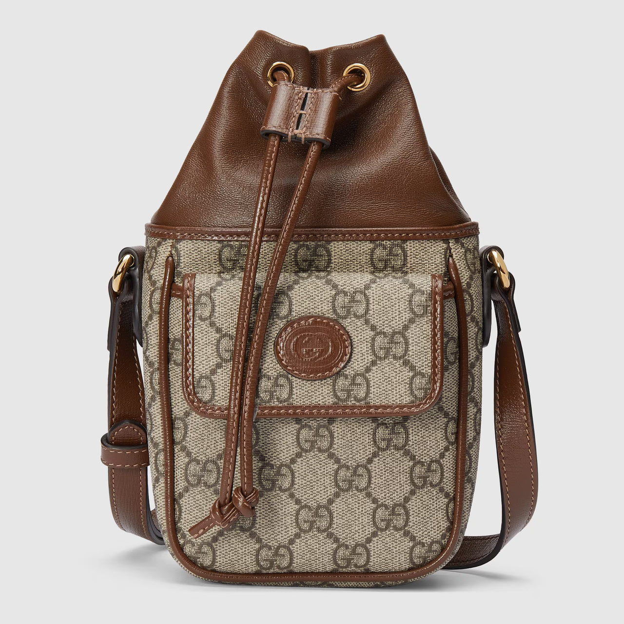 Gucci GG Mini Bucket Bag with Interlocking G (Beige & Ebony)
