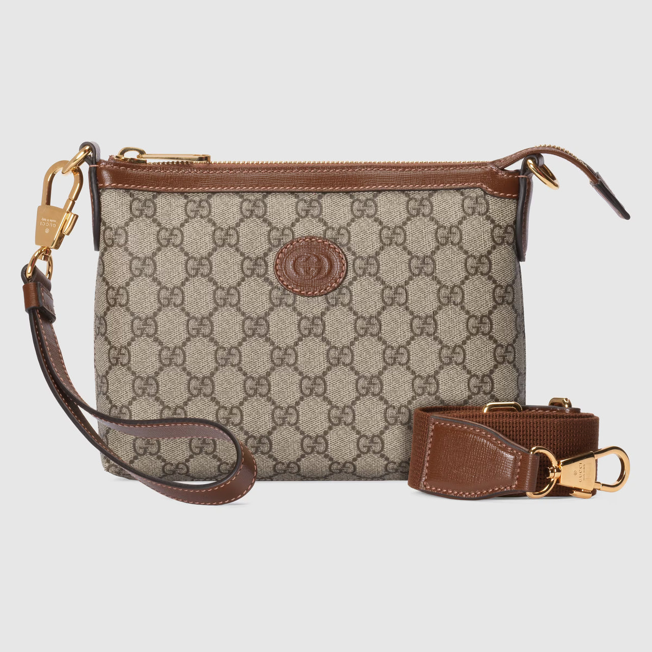 Gucci Messenger Bag with Interlocking G (Beige and Ebony)